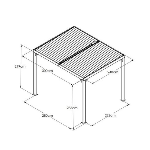 Pergola Bioclimatica 3x2.4 in Alluminio Gazebo Pergolato | BricoShop24