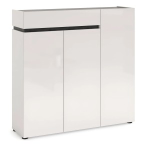 Scarpiera 3 Ante 120x34x115 cm Bianca con Cassetto Soft-Close