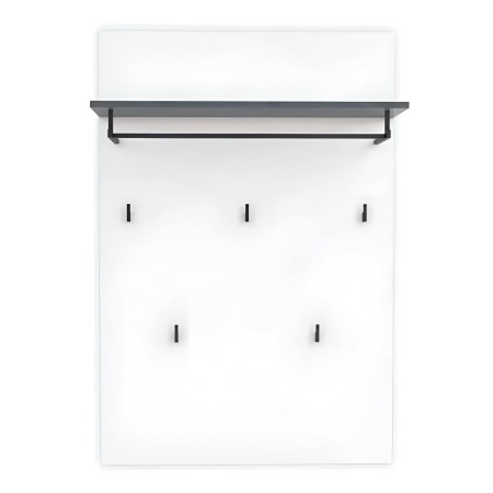 Appendiabiti da Parete Bianco 80x26x115 cm con Mensola Antracite