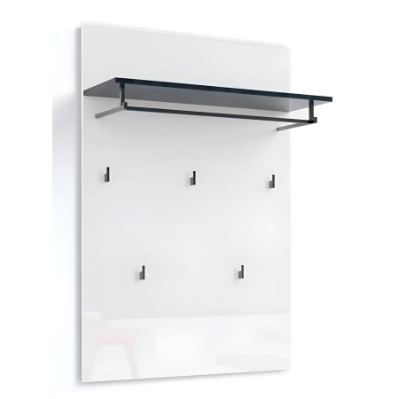 Appendiabiti da Parete Bianco 80x26x115 cm con Mensola Antracite