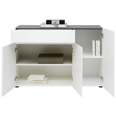 Madia Bianca 120x42x80 cm con 3 Ante e Cassetto Soft-Close