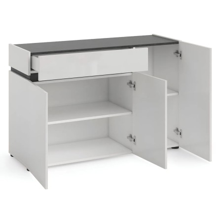 Madia Bianca 120x42x80 cm con 3 Ante e Cassetto Soft-Close