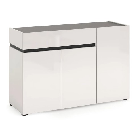 Madia Bianca 120x42x80 cm con 3 Ante e Cassetto Soft-Close