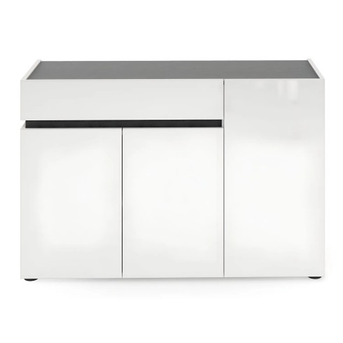 Madia Bianca 120x42x80 cm con 3 Ante e Cassetto Soft-Close