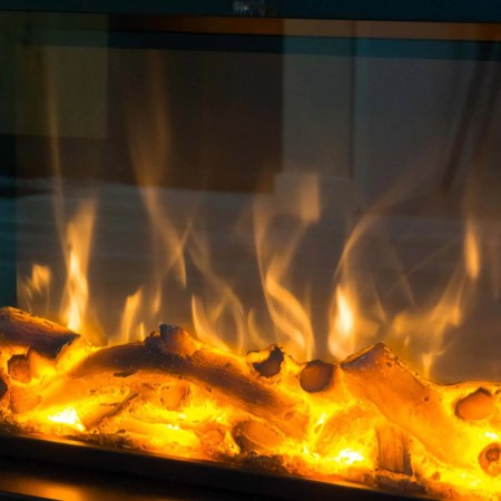 Inserto Camino Elettrico Realistico Incasso Parete Termostato Led Fuoco Finto | BricoShop24