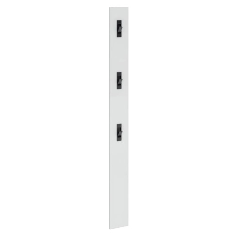 Appendiabiti da Parete Bianco 16x2x65 cm con Ganci in Ferro