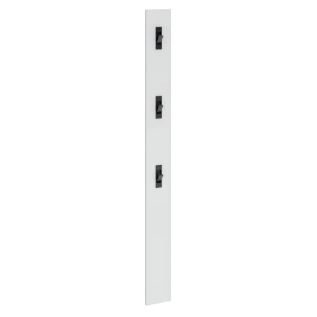 Appendiabiti da Parete Bianco 16x2x65 cm con Ganci in Ferro