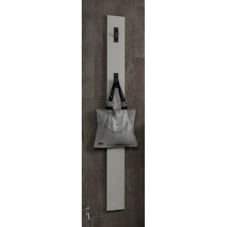 Appendiabiti da Parete Bianco 16x2x65 cm con Ganci in Ferro