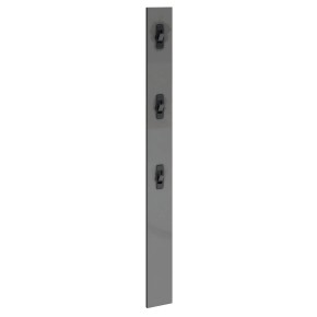 Appendiabiti da Parete Grigio 16x2x65 cm con Ganci in Ferro