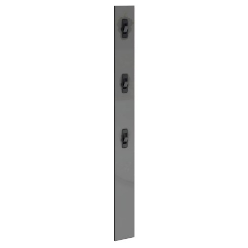 Appendiabiti da Parete Grigio 16x2x65 cm con Ganci in Ferro