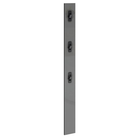 Appendiabiti da Parete Grigio 16x2x65 cm con Ganci in Ferro