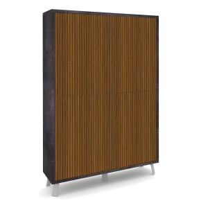 Mobile Soggiorno 4 Ante 108x41x161 cm Rovere e Nero