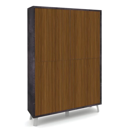 Mobile Soggiorno 4 Ante 108x41x161 cm Rovere e Nero
