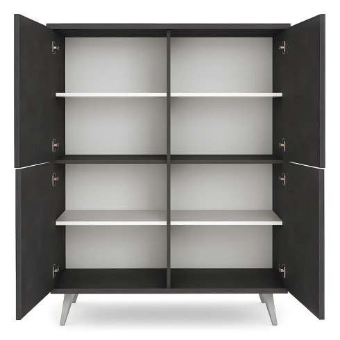 Mobile Soggiorno 4 Ante 108x41x161 cm Rovere e Nero