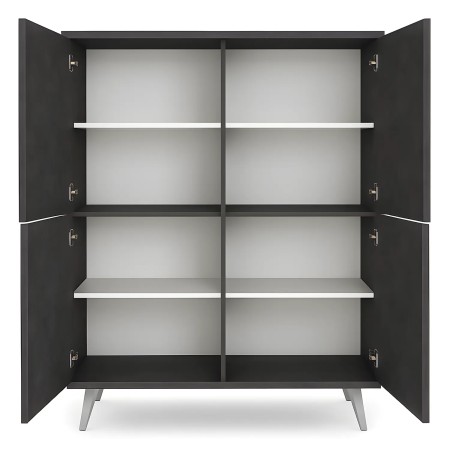 Mobile Soggiorno 4 Ante 108x41x161 cm Rovere e Nero