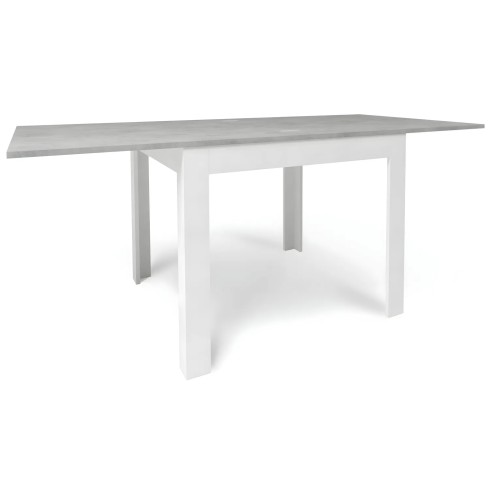 Tavolo a Libro 90x90 cm Bianco e Cemento