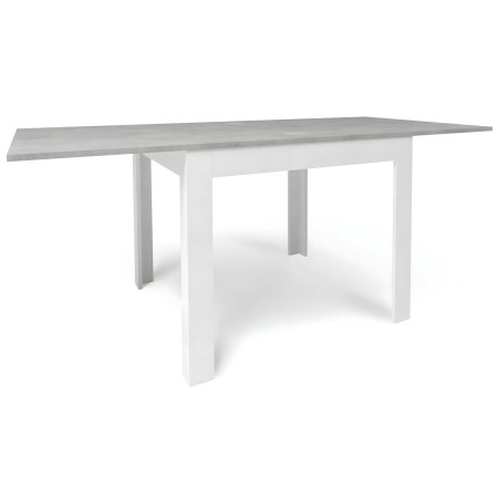 Tavolo a Libro 90x90 cm Bianco e Cemento