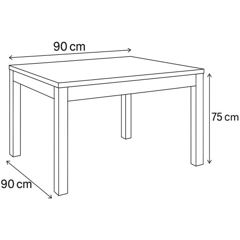 Tavolo a Libro 90x90 cm Bianco e Cemento