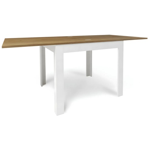 Tavolo allungabile 90x90 cm Noce e Bianco