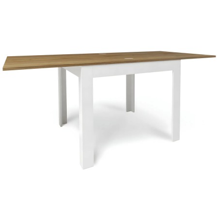 Tavolo allungabile 90x90 cm Noce e Bianco