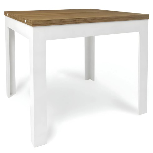 Tavolo allungabile 90x90 cm Noce e Bianco