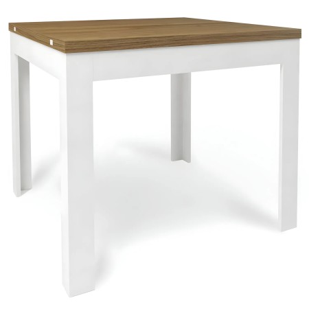 Tavolo allungabile 90x90 cm Noce e Bianco