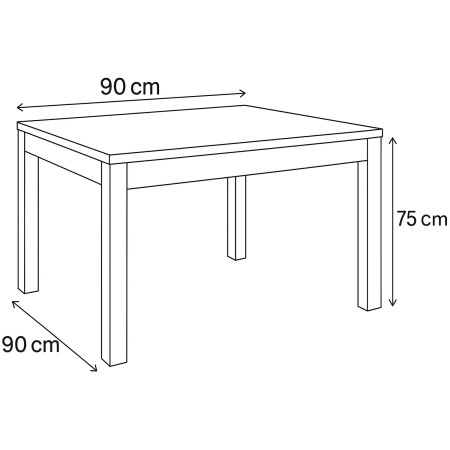 Tavolo allungabile 90x90 cm Noce e Bianco