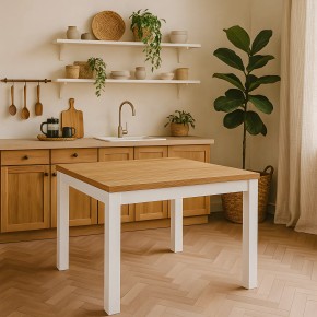 Tavolo allungabile 90x90 cm Noce e Bianco 2