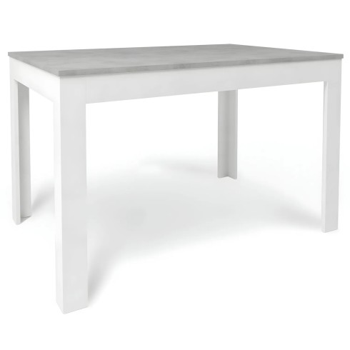 Tavolo Allungabile da Pranzo 120x80 cm Cemento e Bianco