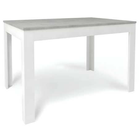 Tavolo Allungabile da Pranzo 120x80 cm Cemento e Bianco