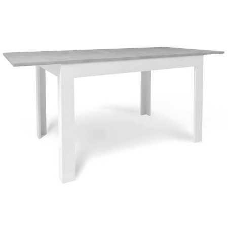 Tavolo Allungabile da Pranzo 120x80 cm Cemento e Bianco