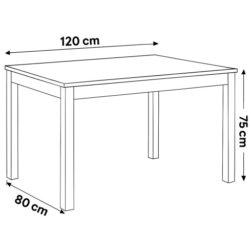 Tavolo Allungabile da Pranzo 120x80 cm Cemento e Bianco