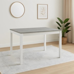 Tavolo Allungabile da Pranzo 120x80 cm Cemento e Bianco 2