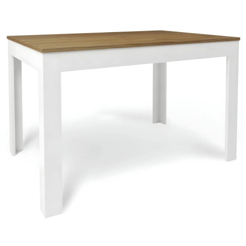 Tavolo Estensibile da Pranzo 120x80 cm Noce e Bianco