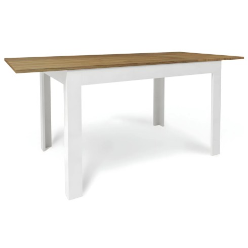 Tavolo Estensibile da Pranzo 120x80 cm Noce e Bianco