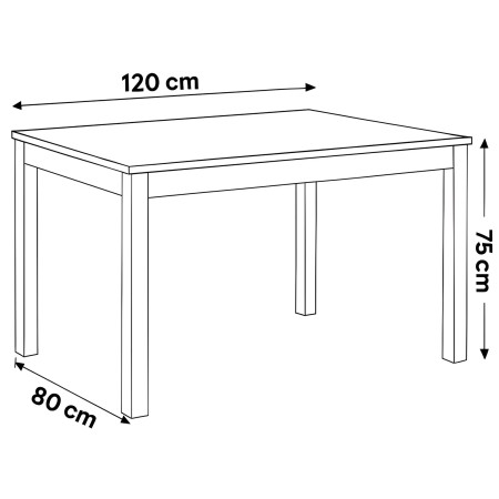 Tavolo Estensibile da Pranzo 120x80 cm Noce e Bianco