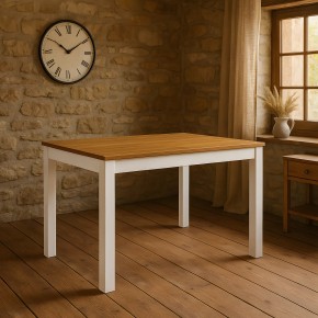 Tavolo Estensibile da Pranzo 120x80 cm Noce e Bianco 2