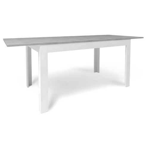 Tavolo Allungabile 140x80 cm Cemento e Bianco