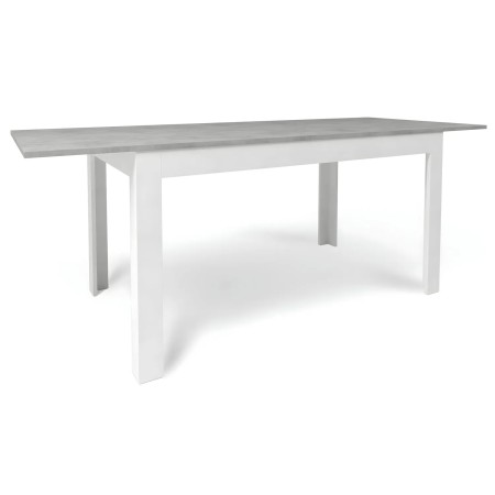 Tavolo Allungabile 140x80 cm Cemento e Bianco