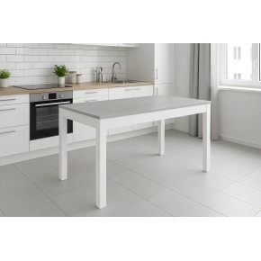 Tavolo Allungabile 140x80 cm Cemento e Bianco 2
