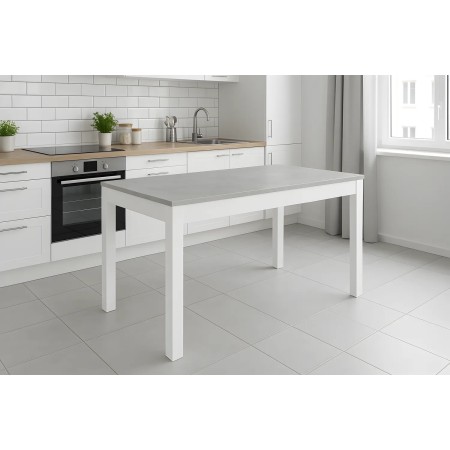 Tavolo Allungabile 140x80 cm Cemento e Bianco