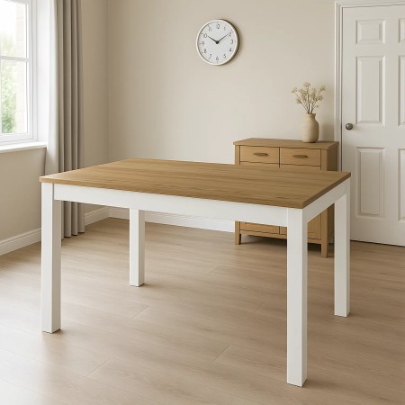 Tavolo Allungabile 140x80 cm Noce e Bianco