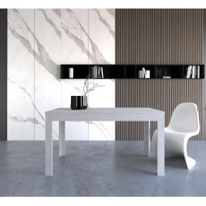 Tavolo Estensibile da Pranzo 140x80 cm Bianco Moderno 2