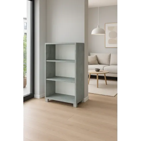 Libreria a Giorno 70x29x118 cm Cemento Ripiani Regolabili