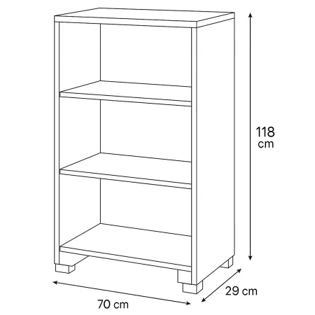 Libreria a Giorno 70x29x118 cm Noce con Ripiani Regolabili
