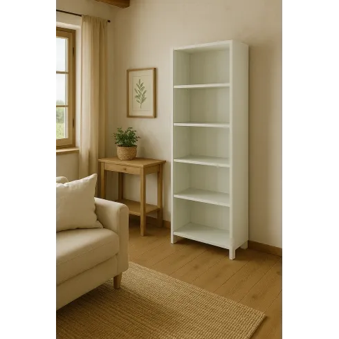 Libreria Moderna 70x29x190 cm Bianca con Ripiani Regolabili