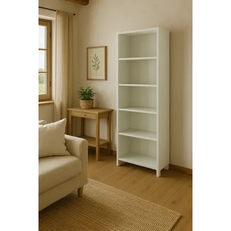 Libreria Moderna 70x29x190 cm Bianca con Ripiani Regolabili