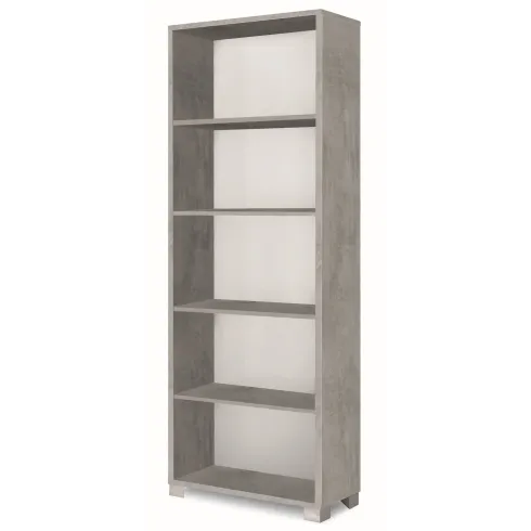Libreria Moderna 70x29x190 cm Cemento Ripiani Regolabili
