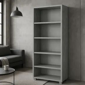 Libreria Moderna 70x29x190 cm Cemento Ripiani Regolabili 2
