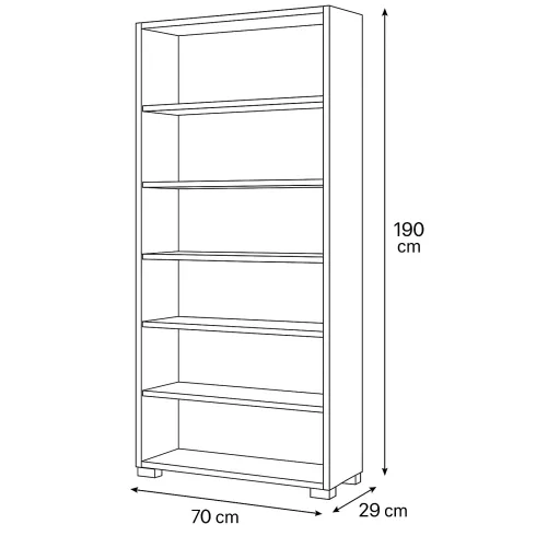 Libreria Moderna 70x29x190 cm Cemento Ripiani Regolabili